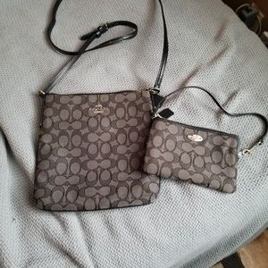 Authentic coach wristlet and authentic crossbody